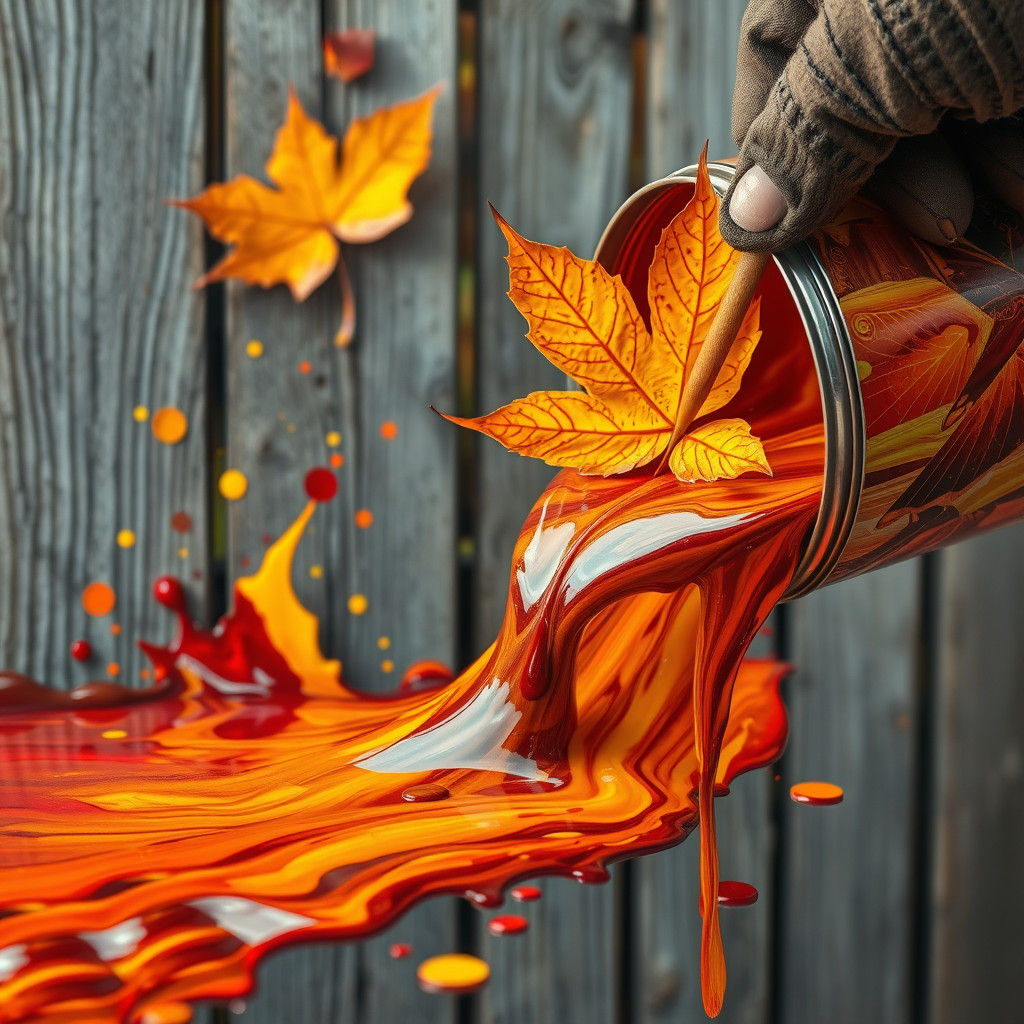 Liquid Autumn: Colors Spill in Impressionist Style