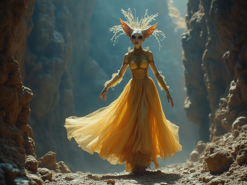 Space-Time Fabric Couture, Flouncing in Colour-Time Shift