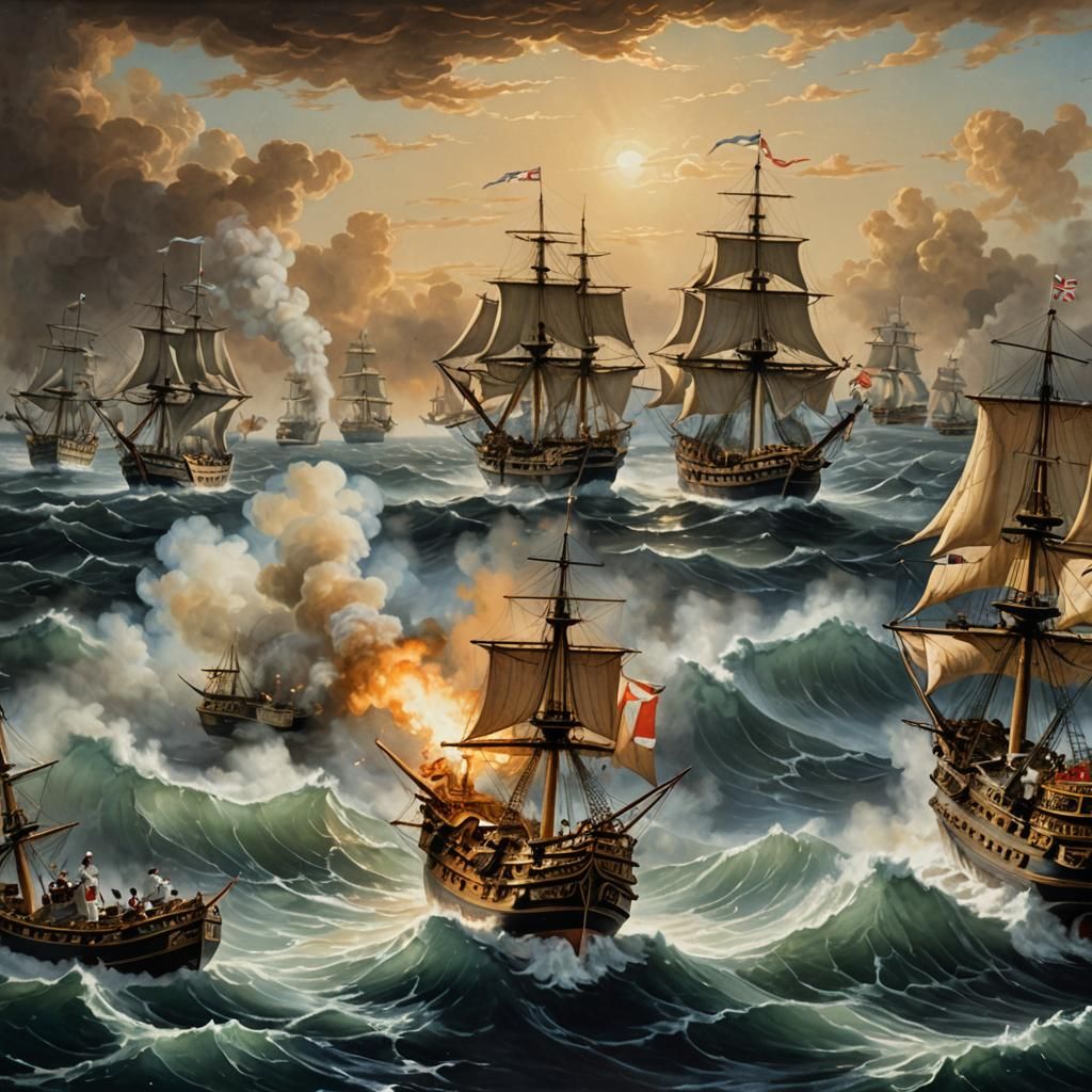 Enchanted 18th Century Naval Battle Within a Teacup
