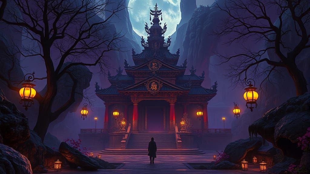 Mystical Temple of the King: Dark Fantasy Art
