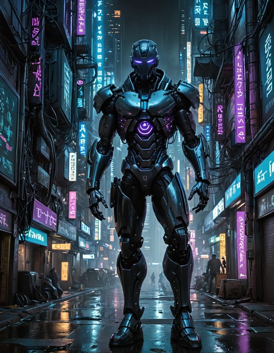 Cyberpunk AI Emerges from the Darkness