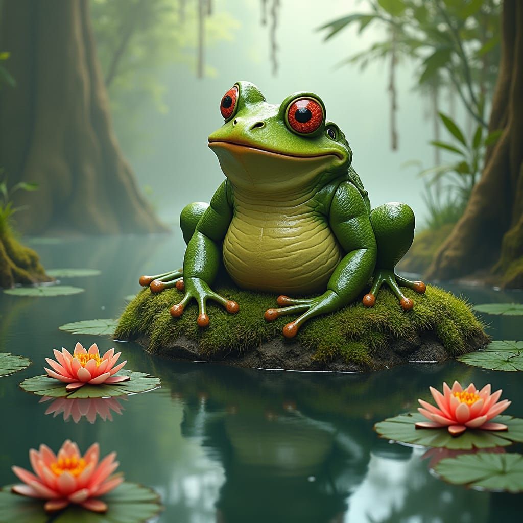 Tiddalick the Frog in Dreamtime Setting
