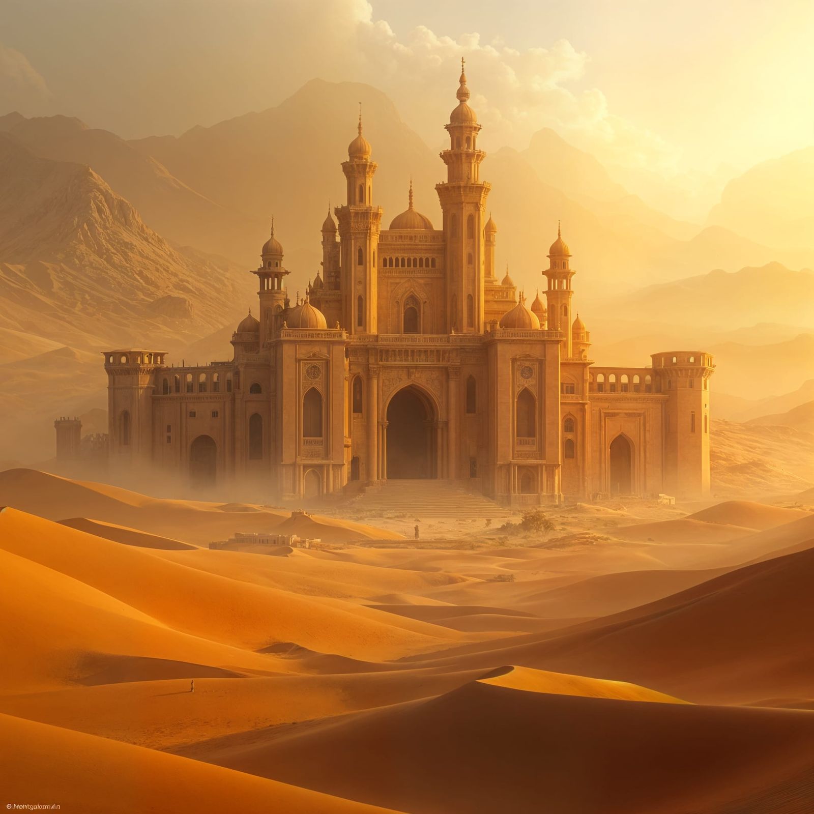 Mysterious Palace in Yemen at Golden Hour