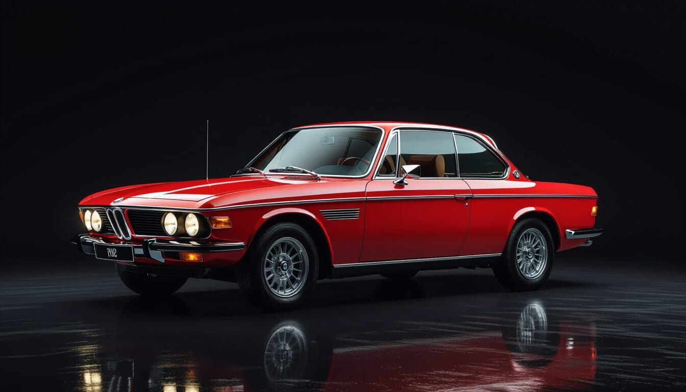 1970 Red BMW 3.0 CSI Luxury Sports Car