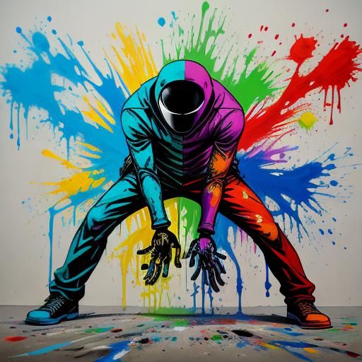 Quicksand Man in Graffiti Splash Art Style