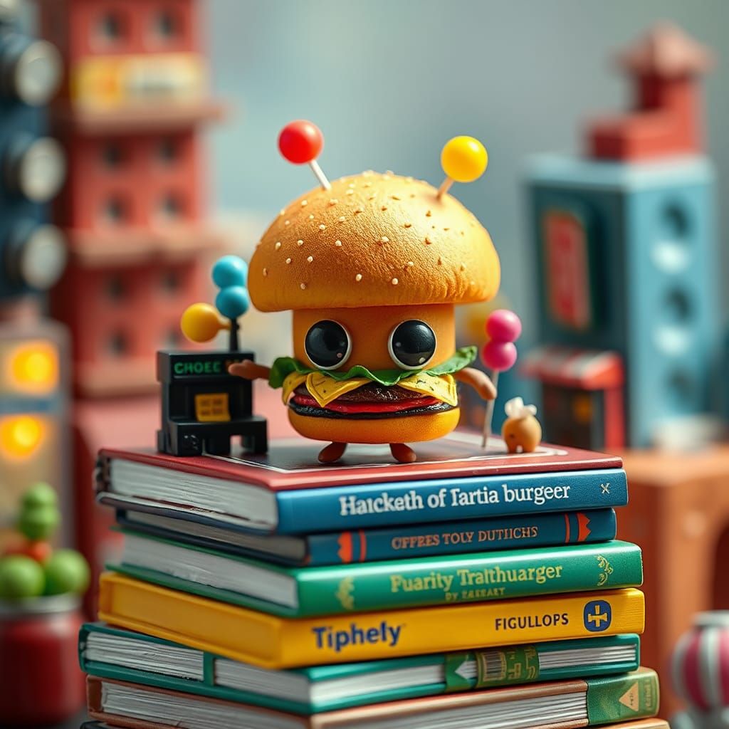Whimsical Burger Adventures in Pop Art Style