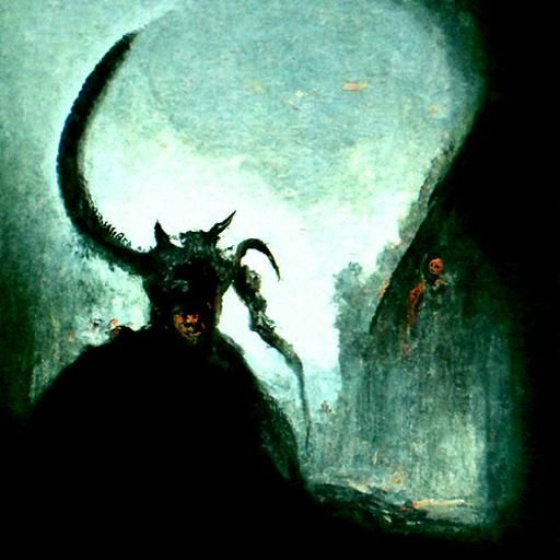Horrific Devil in Gothic Horror Style