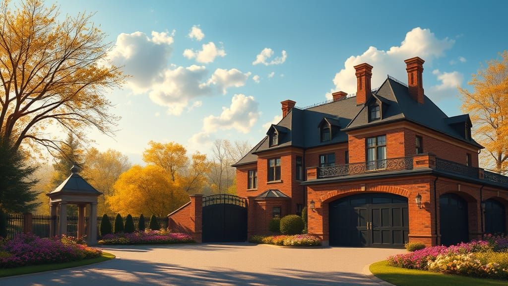 Grand Chateau in Golden Hour Light