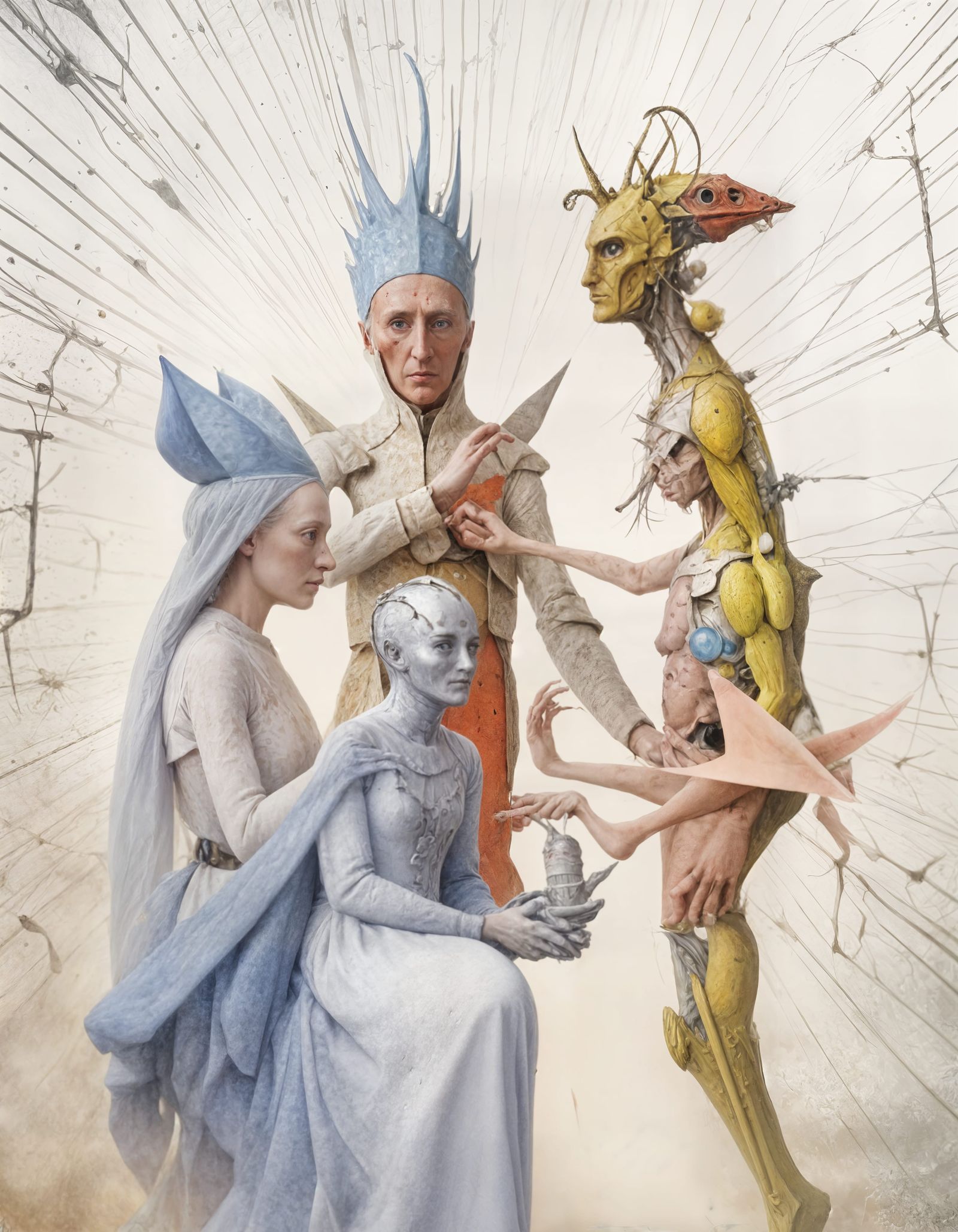 Mom's trying to get Daughter into the Pointy-crowned Person's School - Headmaster is the Tall guy. Daughter is mortified...