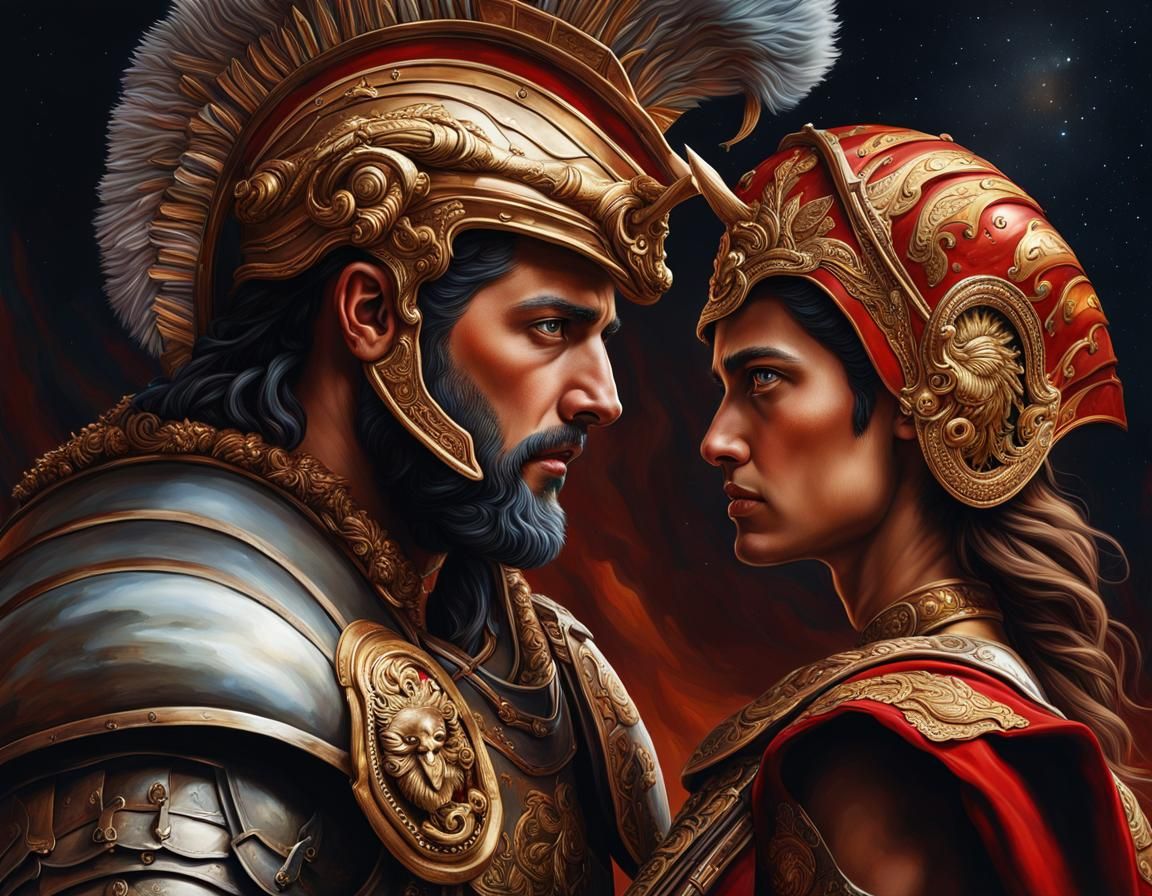 Epic Portrait: Mars and Rhea Silvia in Olympian Setting