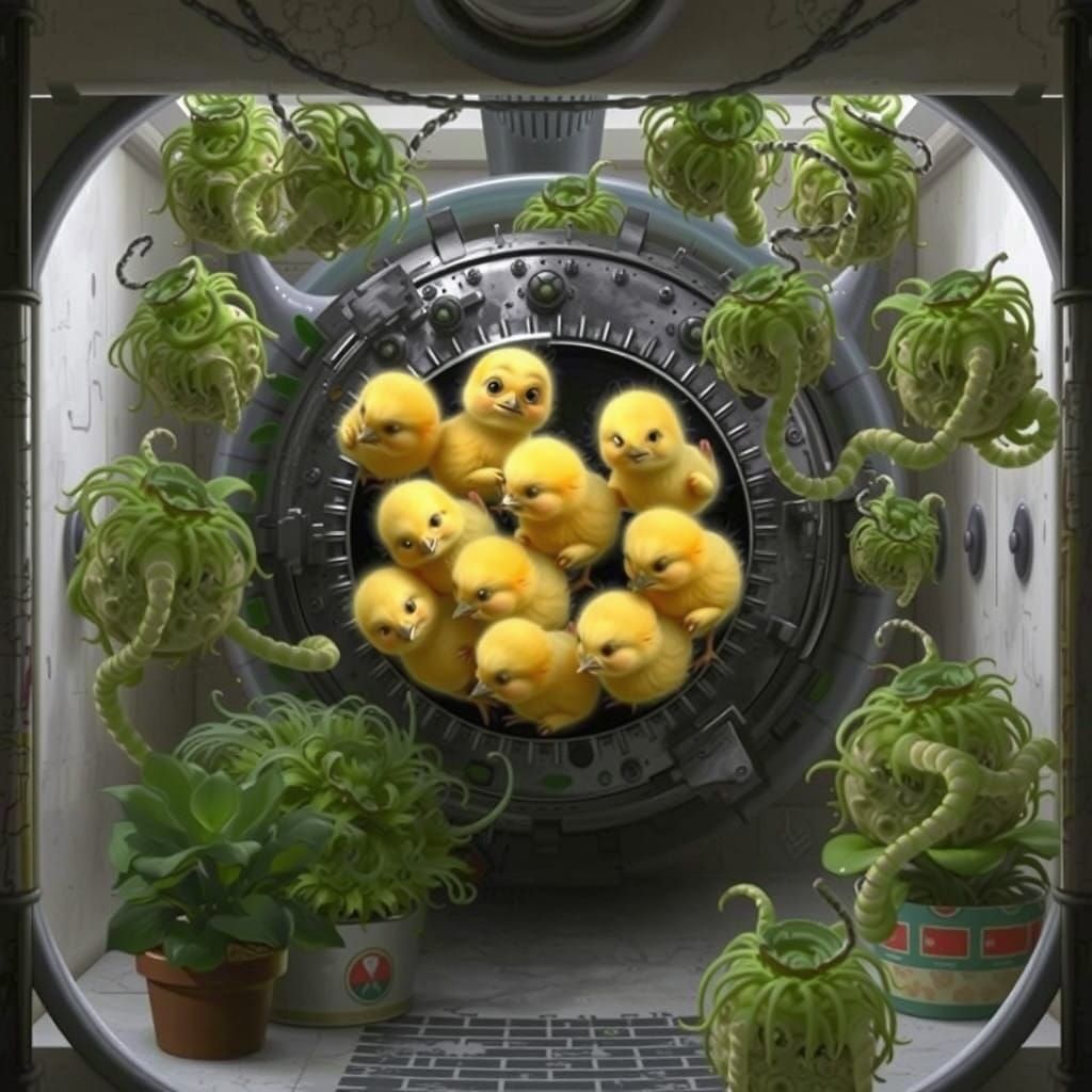 Whimsical Nuclear Reactor Wonderland with Mutant Houseplants...
