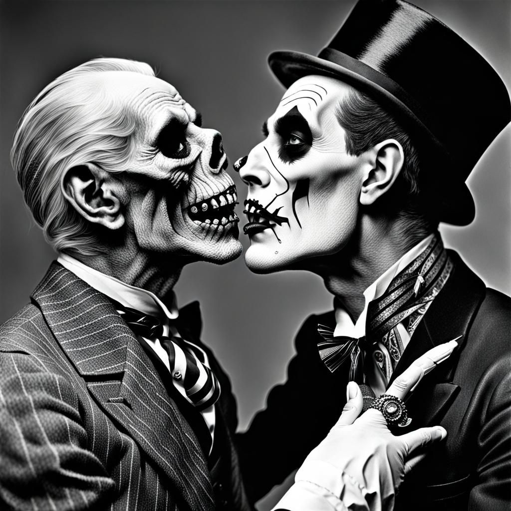 Ghouls, circa 1945, About to Kiss