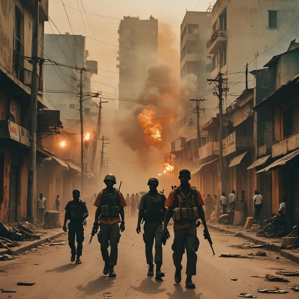 Militants Invade Dar es Salaam: Cinematic Film Still