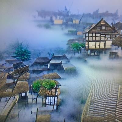 Foggy Town in Feudal Japan