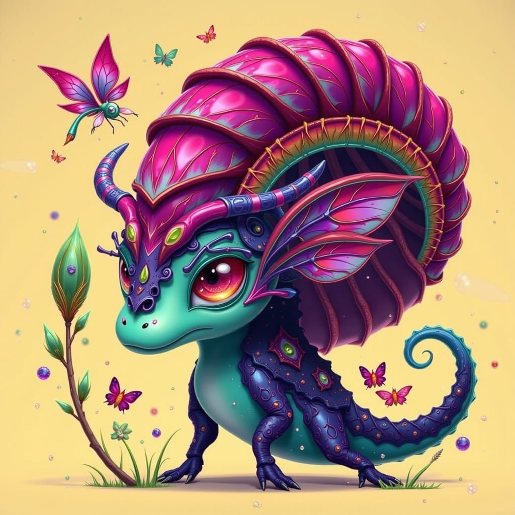 Fantastical Mythical Creature in Earthy Environment