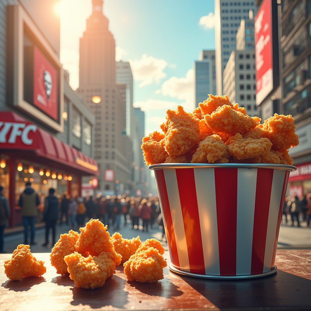 Giant KFC Billboard with Fried Chicken