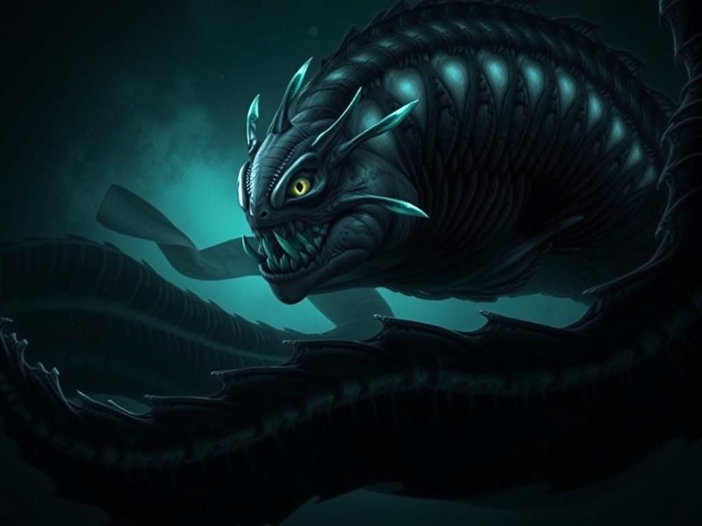 Giant Moray Eel Ascends from Ocean Depths