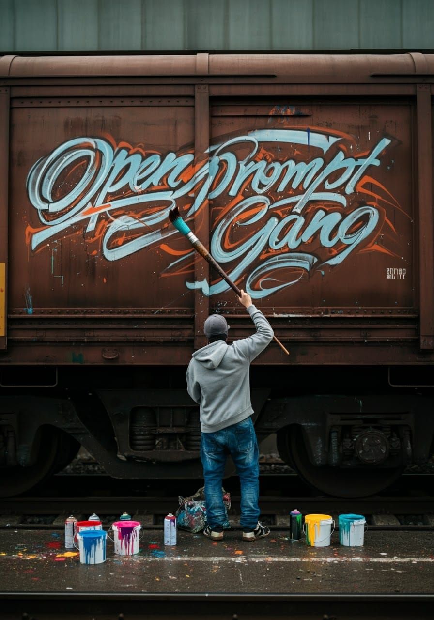 Calligraffiti Kid Painting Subway Art