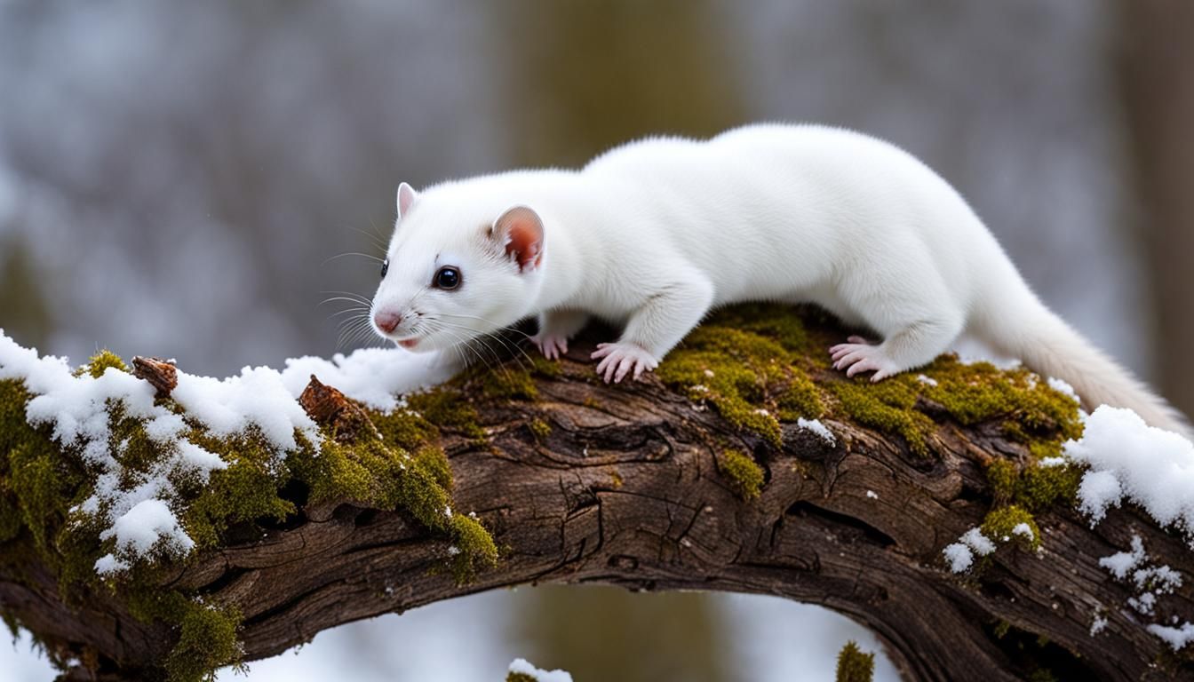 Adorable Stoats in Winter Landscape Photography