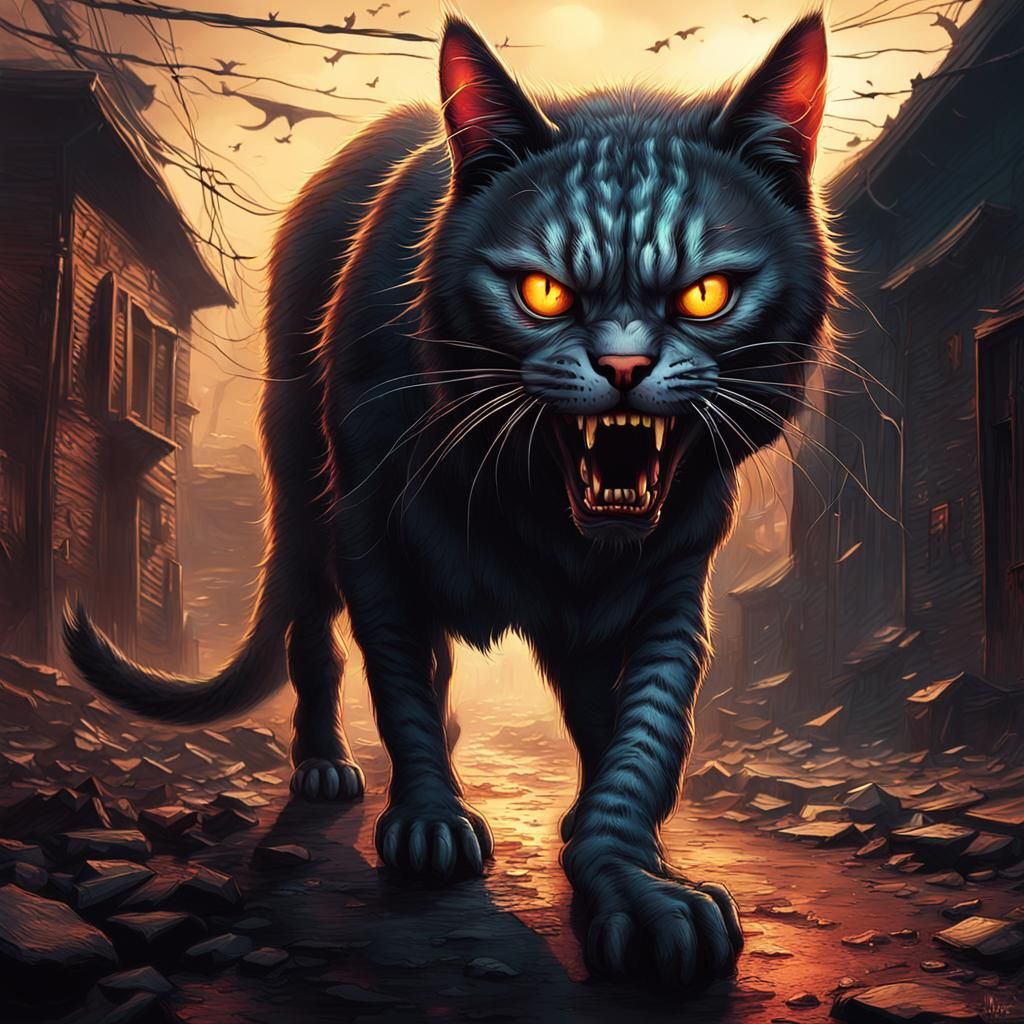 Cursed Cat: A Terrifying Horror Character