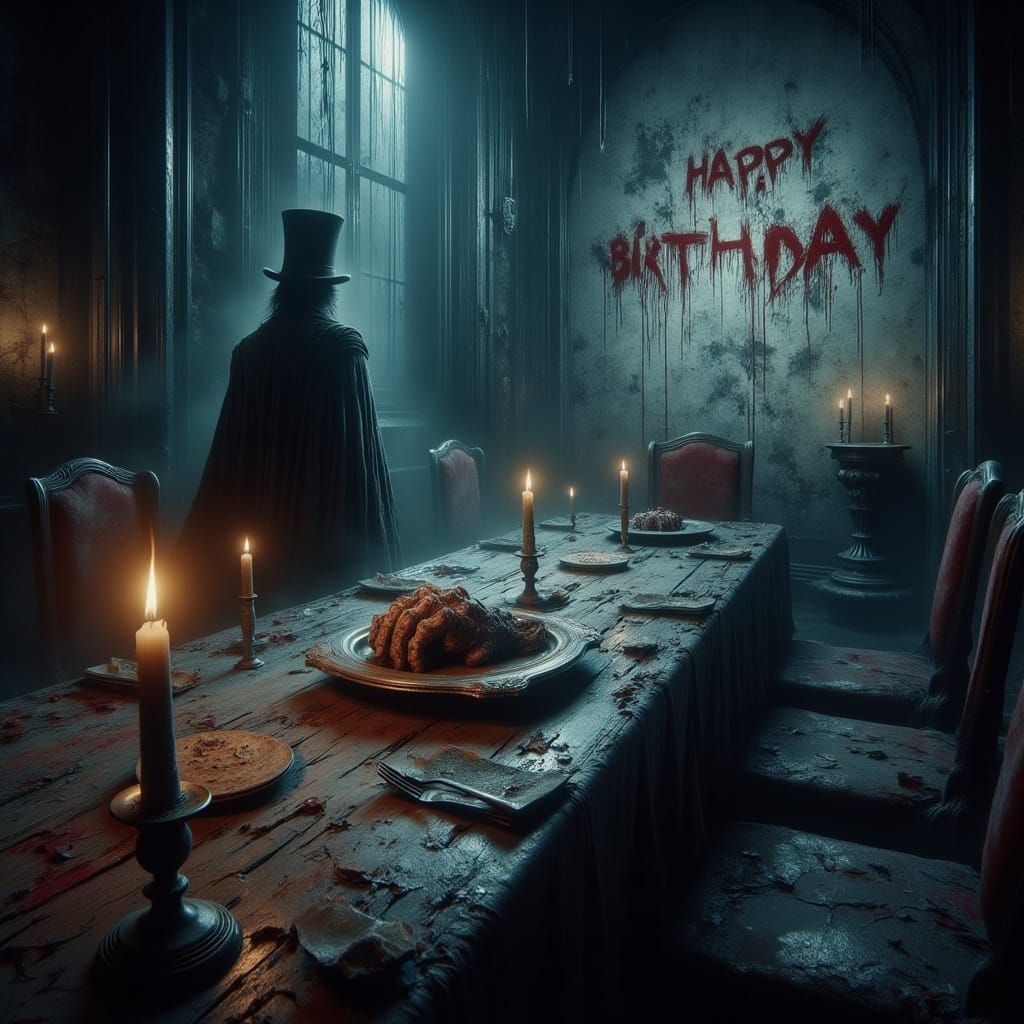 Eerie Halloween Mansion Birthday Party Scene