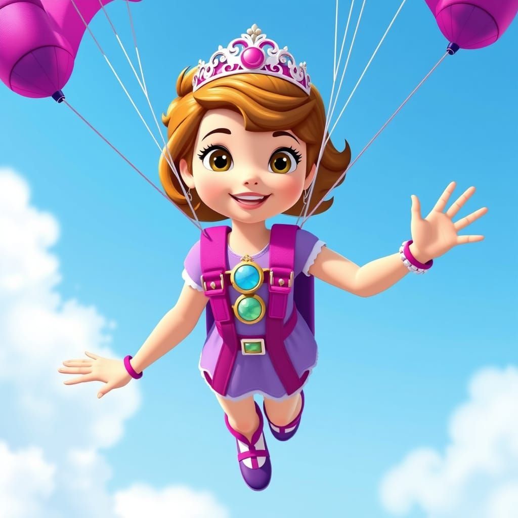 Princess Sofia Skydiving in Disney Junior Style