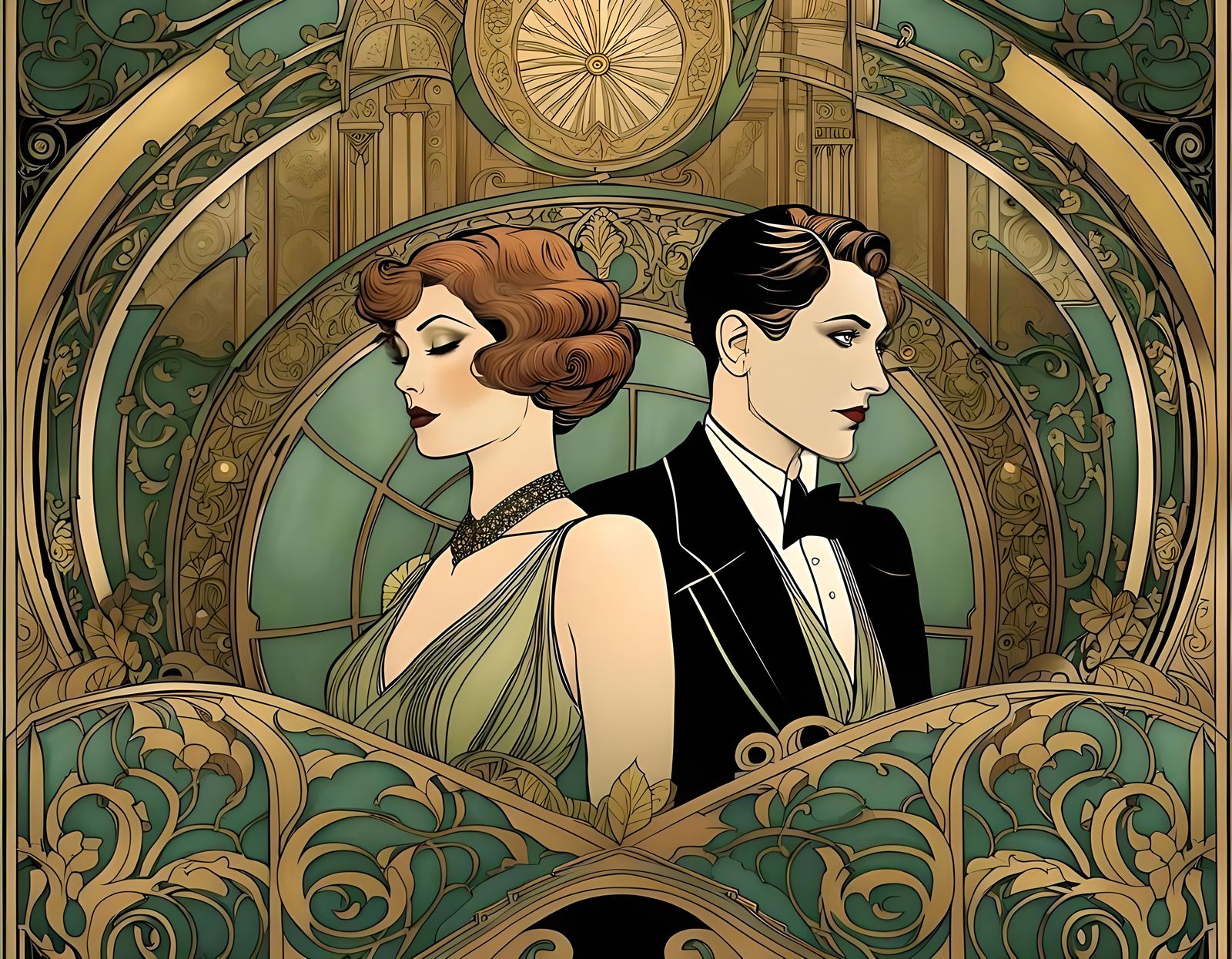Art Nouveau Graphic Novel Illustration