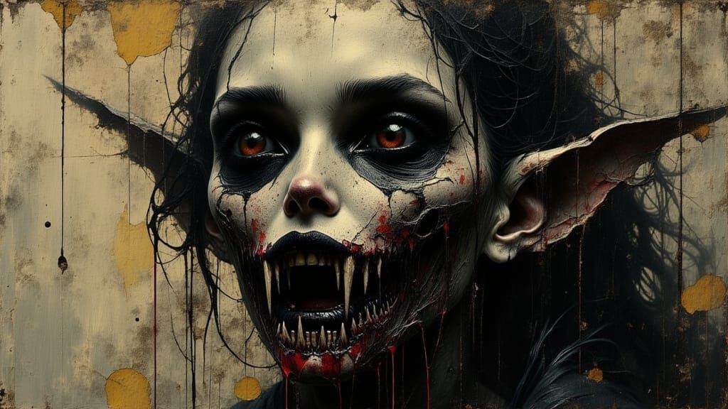 Grotesque Demon in Biomechanical Surrealism