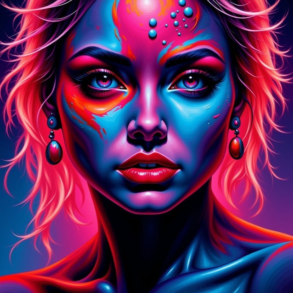 Vibrant Pop Art Fusion of Fame and Neon