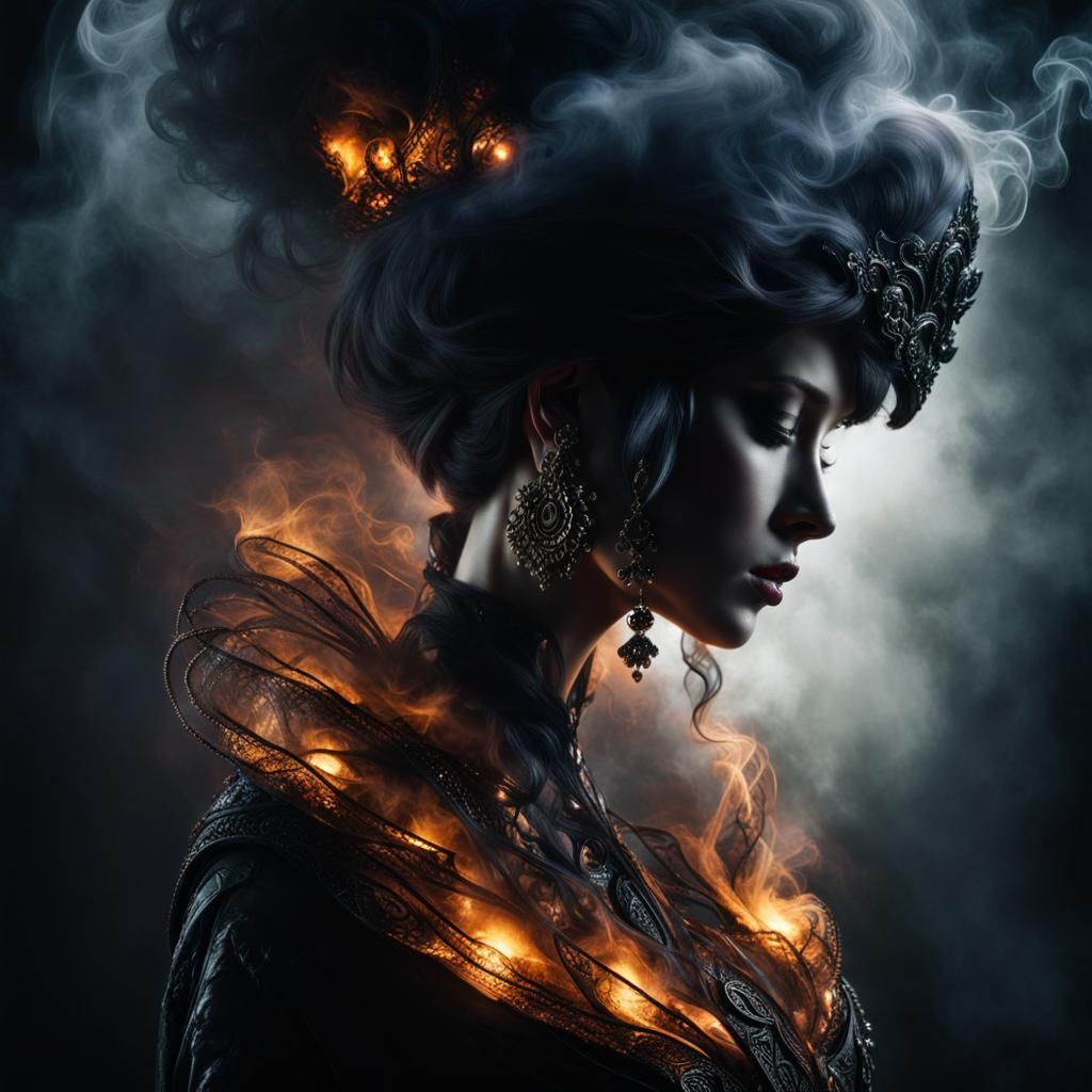 Ethereal Smoke Elemental in Dark Fantasy Style