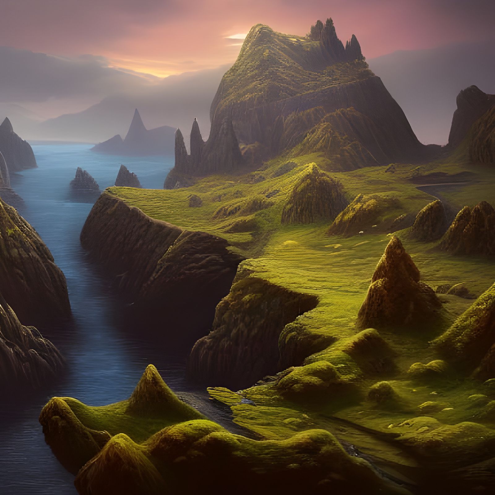 Fantastical Ireland Matte Painting in Deep Color