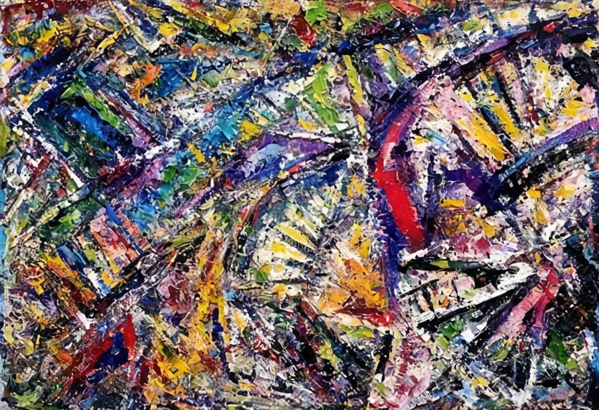 Abstract Expressionist Collage in Neo-Impressionist Style