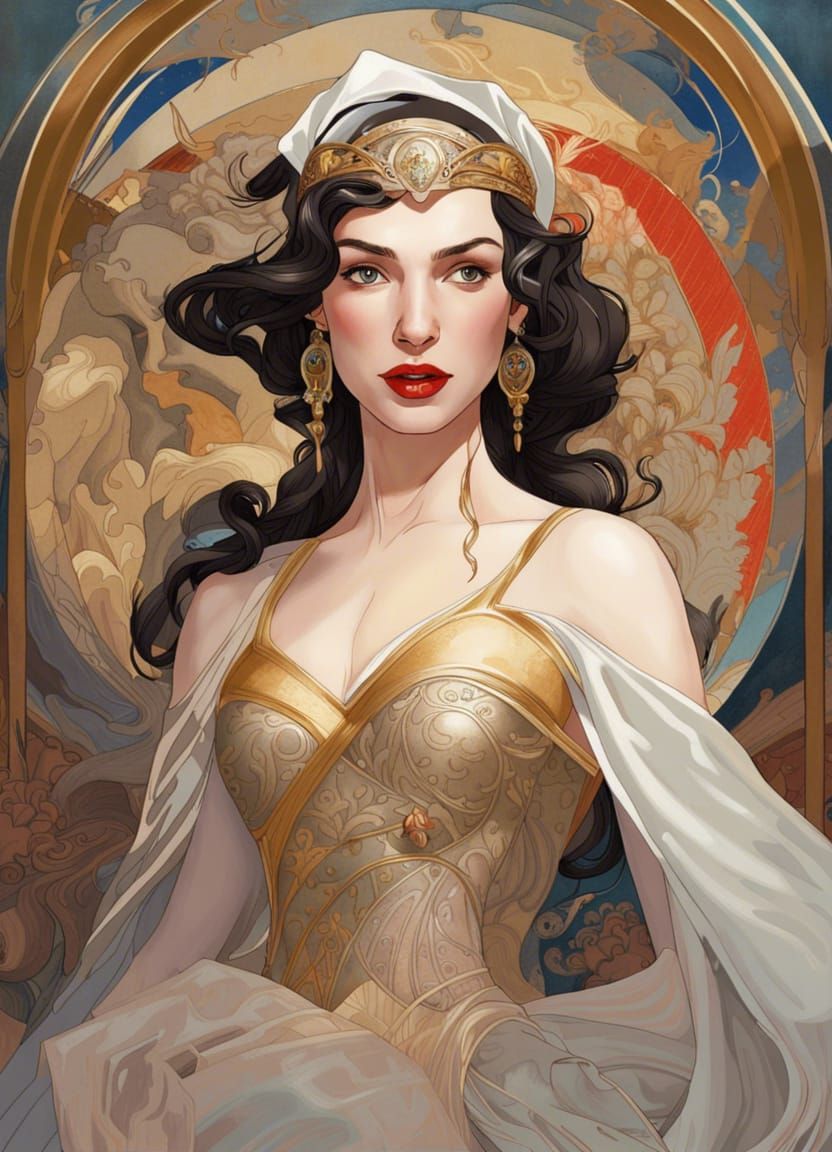 Fantasy Portrait Inspired by Alphonse Mucha