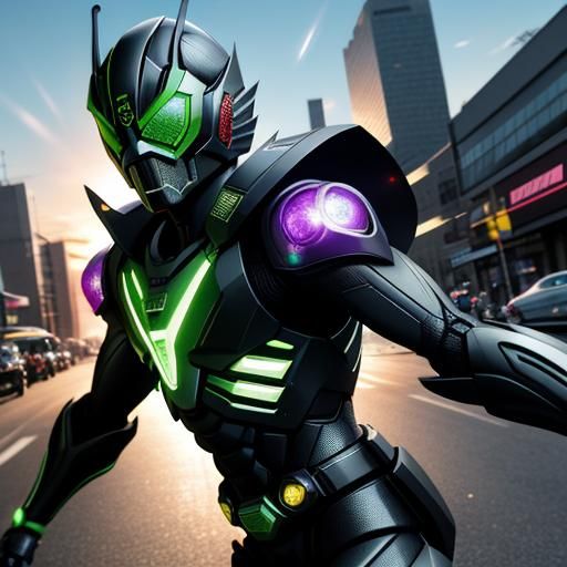 Grasshopper Hero Poses in Kamen Rider Style