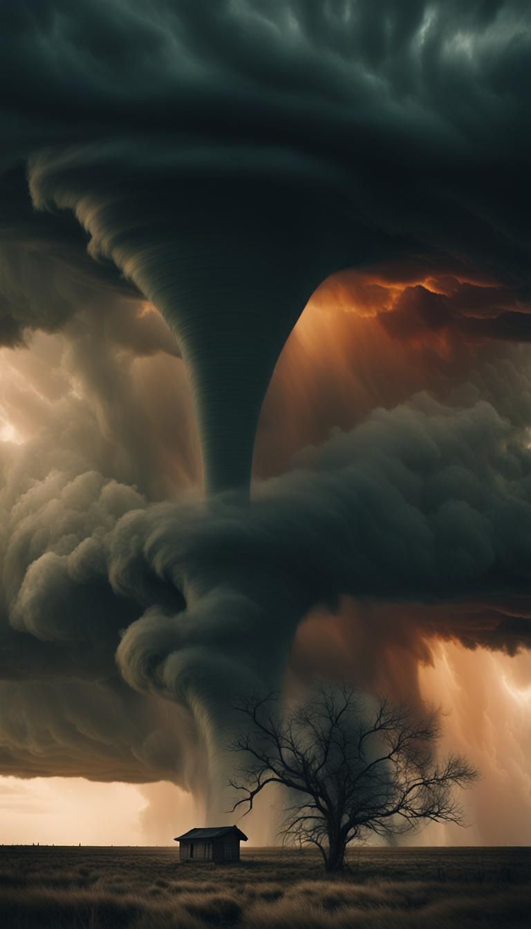 Epic Tornado Wreaks Havoc in Stormy Landscape