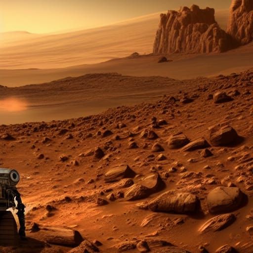 Martians Witnessing Human Landing on Mars