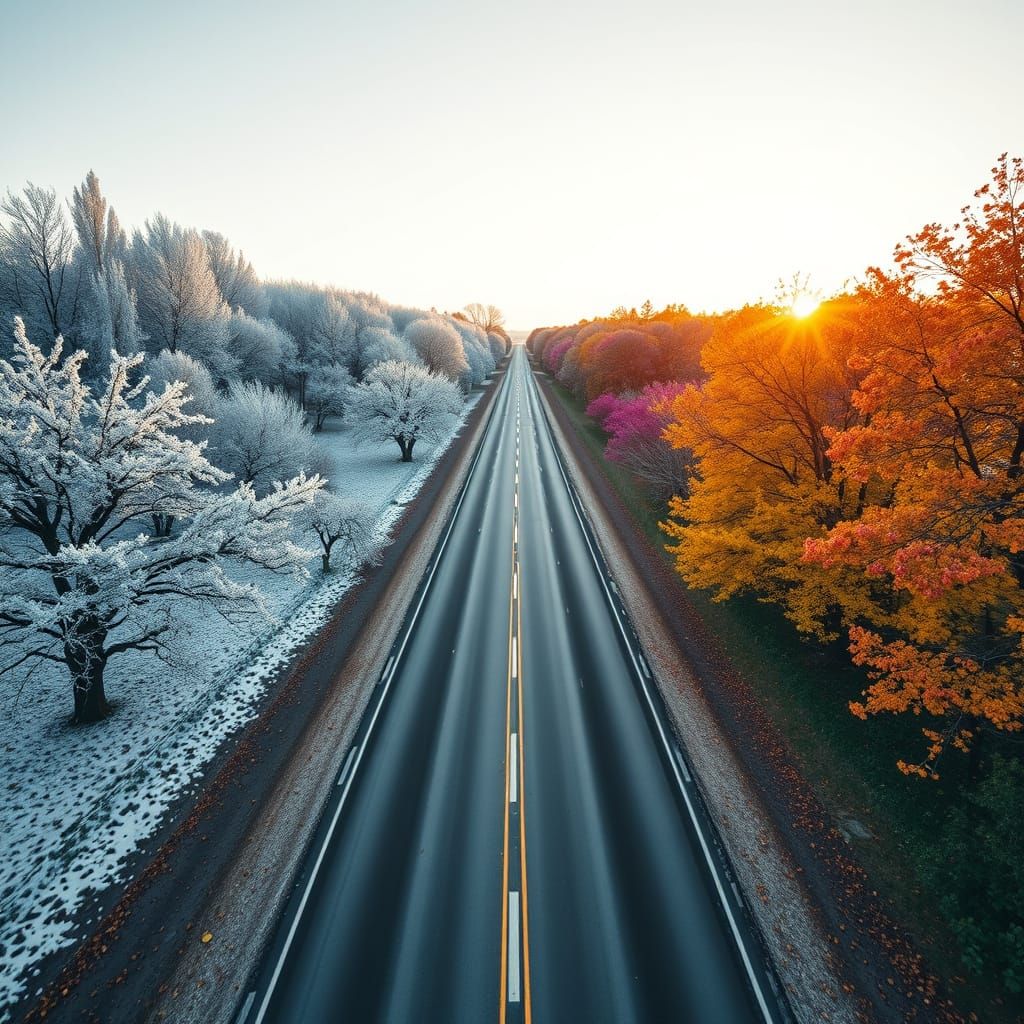 Road Splits: Spring, Autumn, and Winter