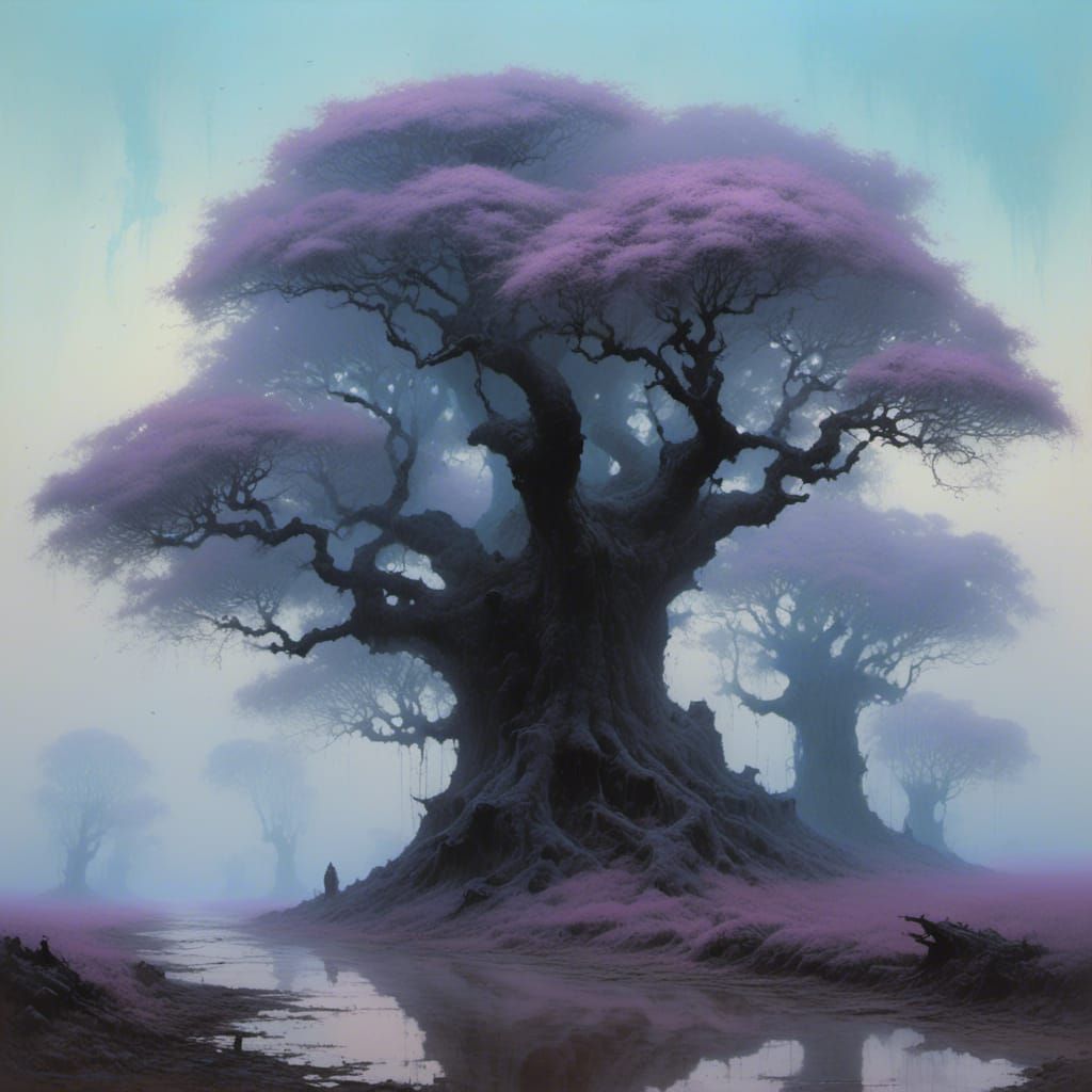 Jacaranda in the mist