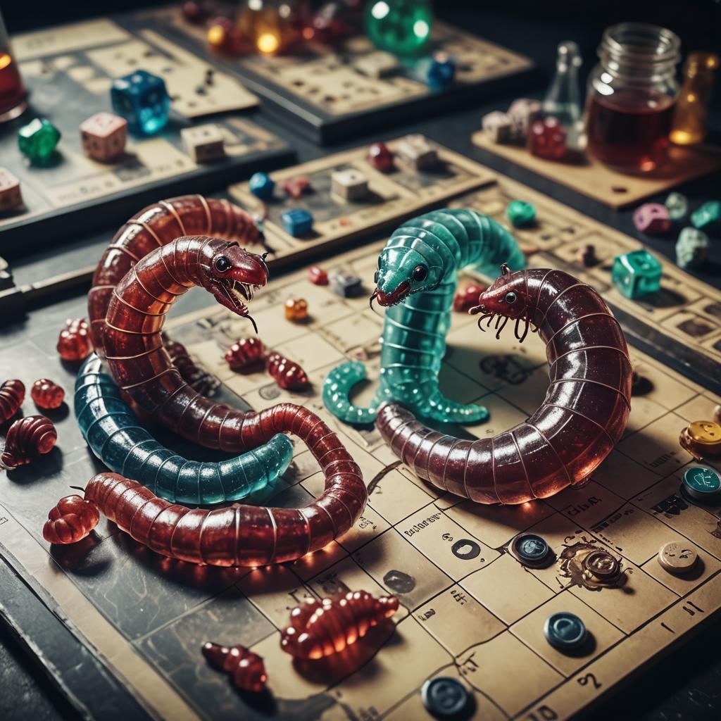 Crystal Worms Play Board Game in Sci-Fi Lab