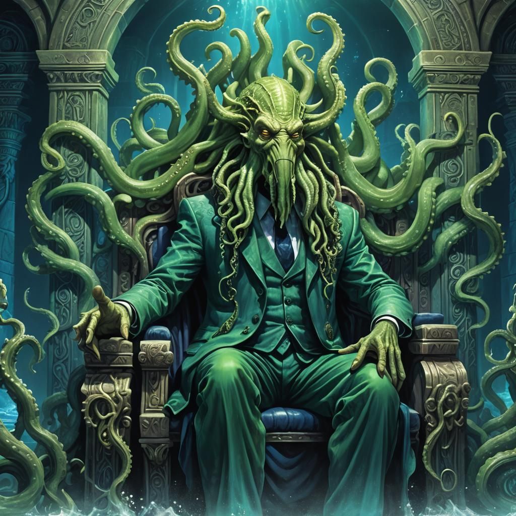 Friendly Cthulhu Illustration in Hyper-Realistic Style