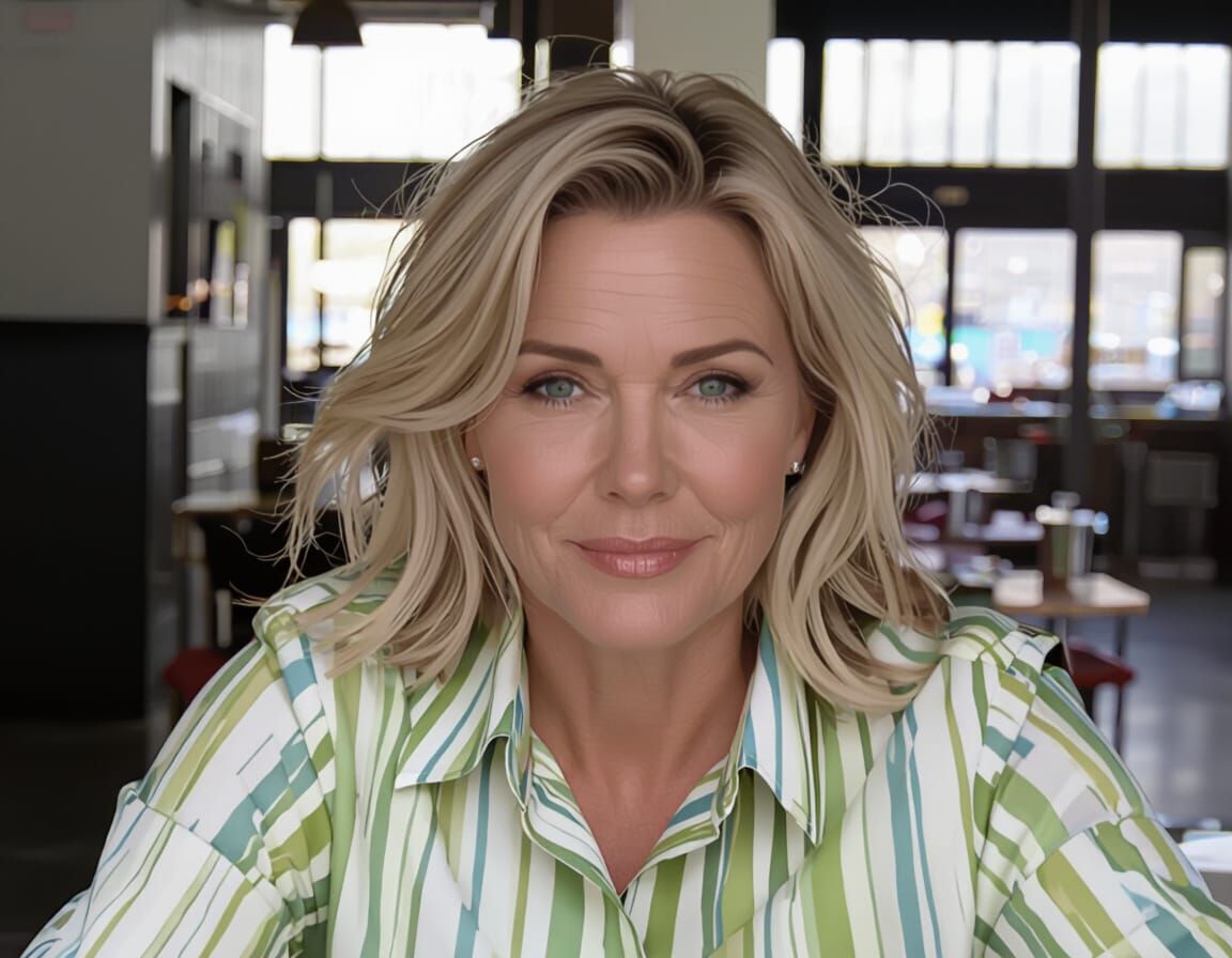 Photorealistic Portrait of a Woman with Grey Hair