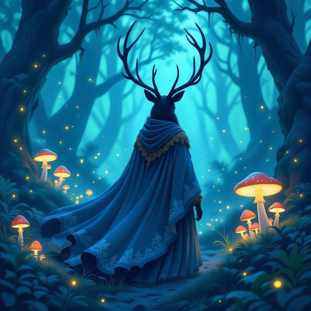 Ethereal Stag in Enchanted Forest