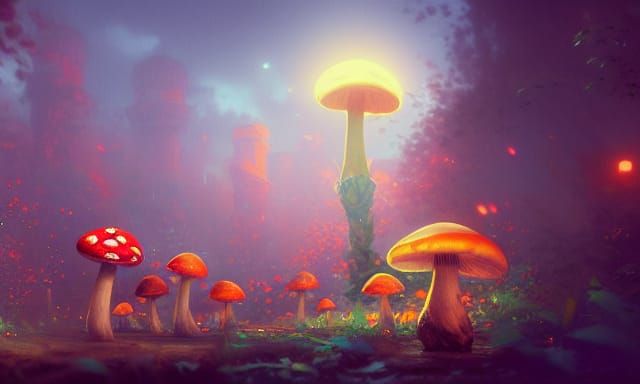 Mushroom Kingdom Concept Art in Art Nouveau Style