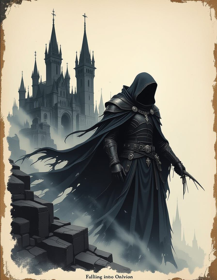 Falling Into Oblivion Dark Fantasy Art