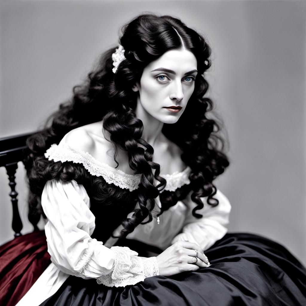 Sensual Victorian Siren in Golden Drawing Room