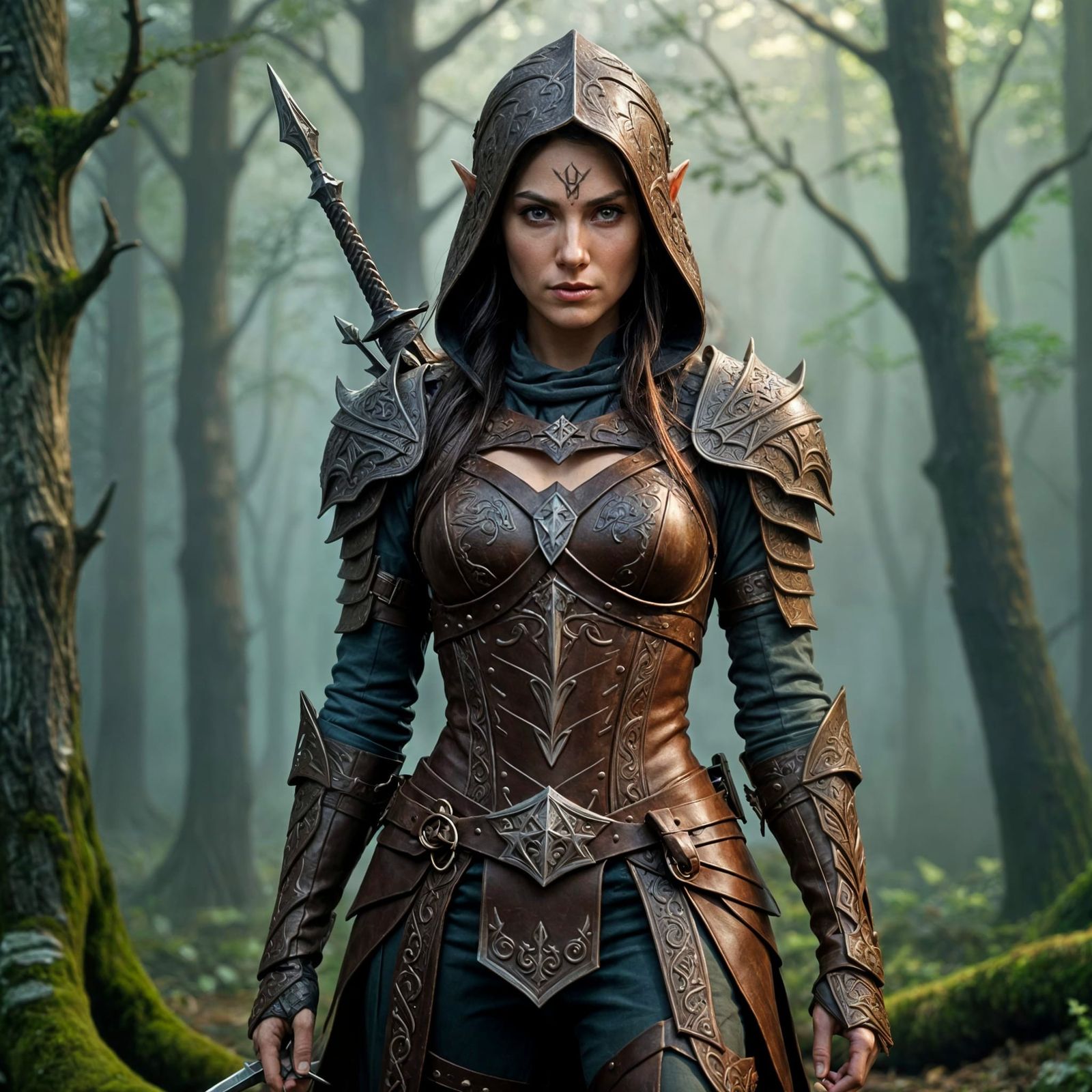 Elven Warrior in Leather Armor