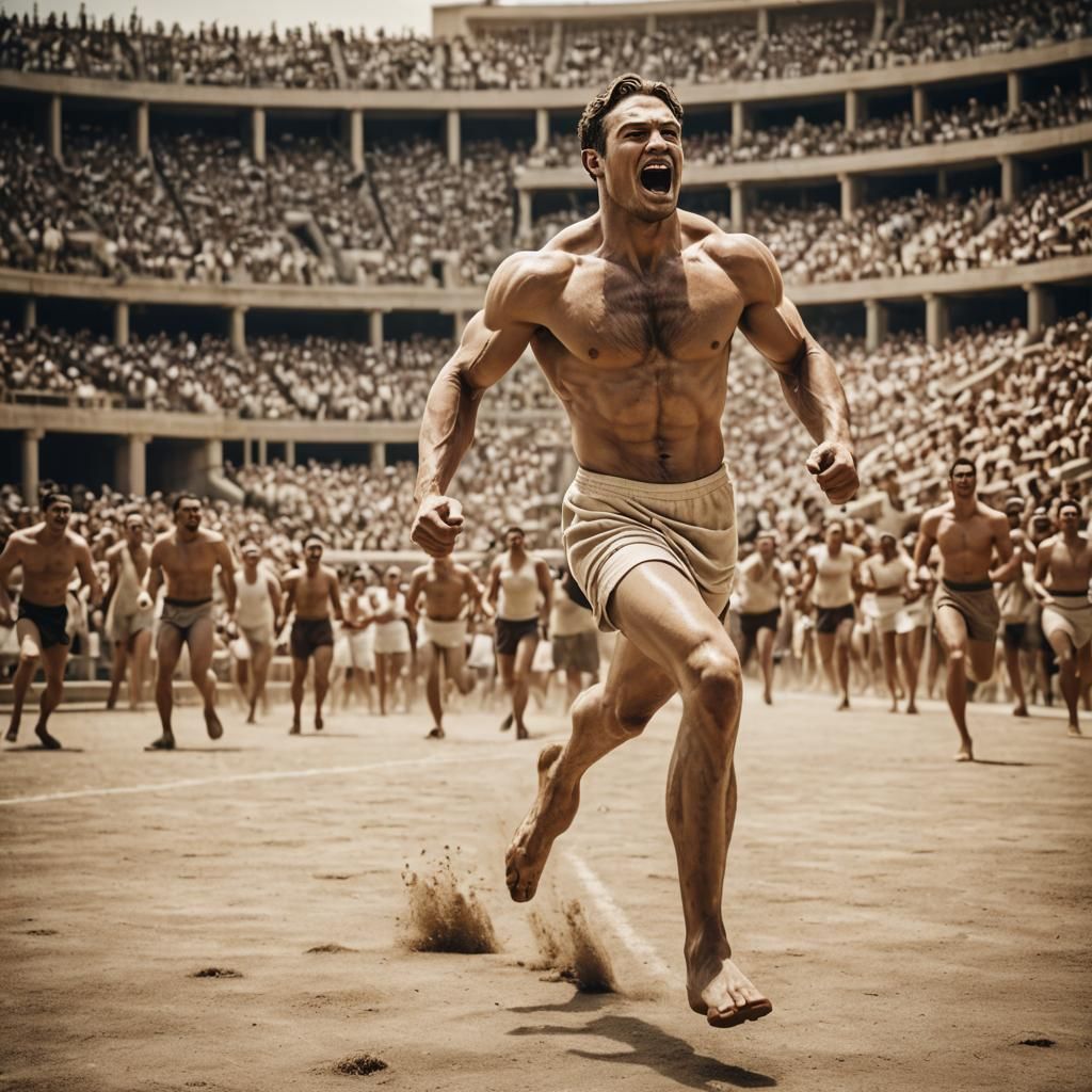 Art Deco Athlete Wins Olympic Foot Race