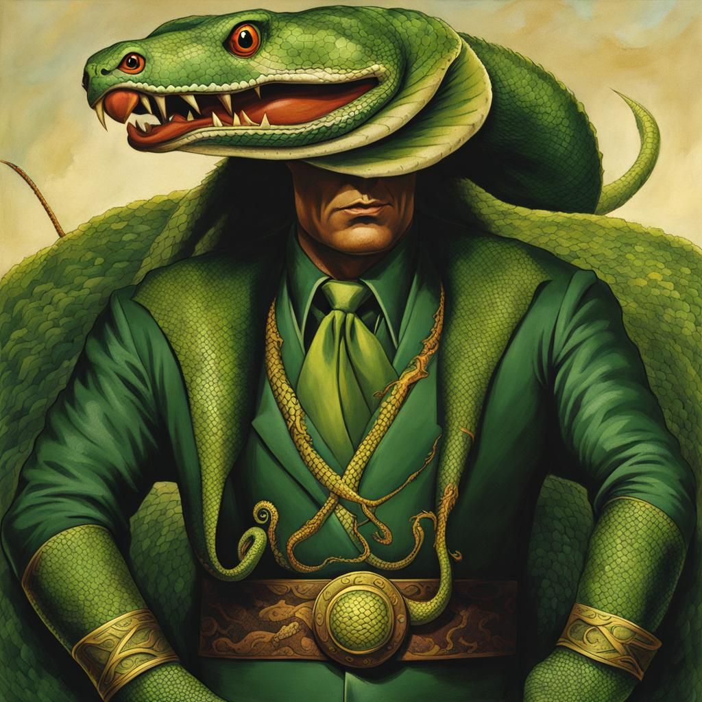 Reptile Snake Man: An AI Interpretation