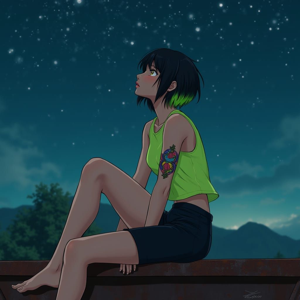 Hyper-Realistic Portrait of a Young Woman on a Freight Train...