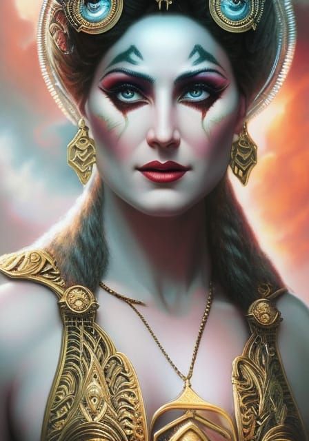 Ninsar, Sumerian Goddess in Dramatic Digital Painting